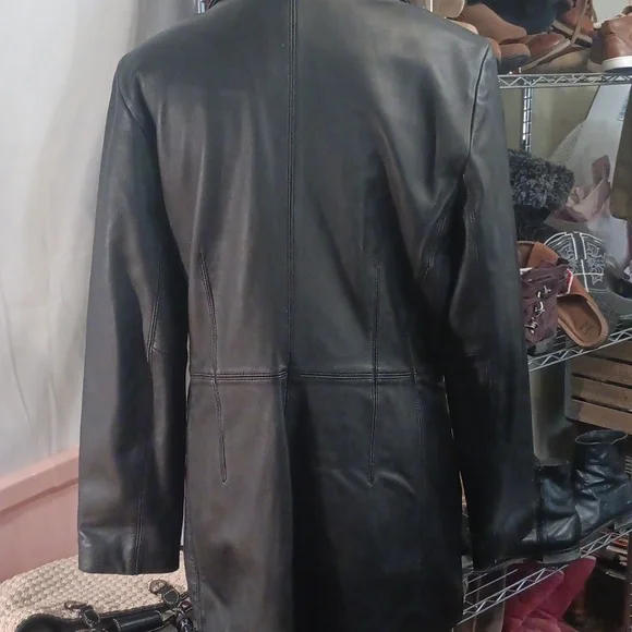 Colebrook Women's Black Leather Coat Size Small - Picture 6 of 9
